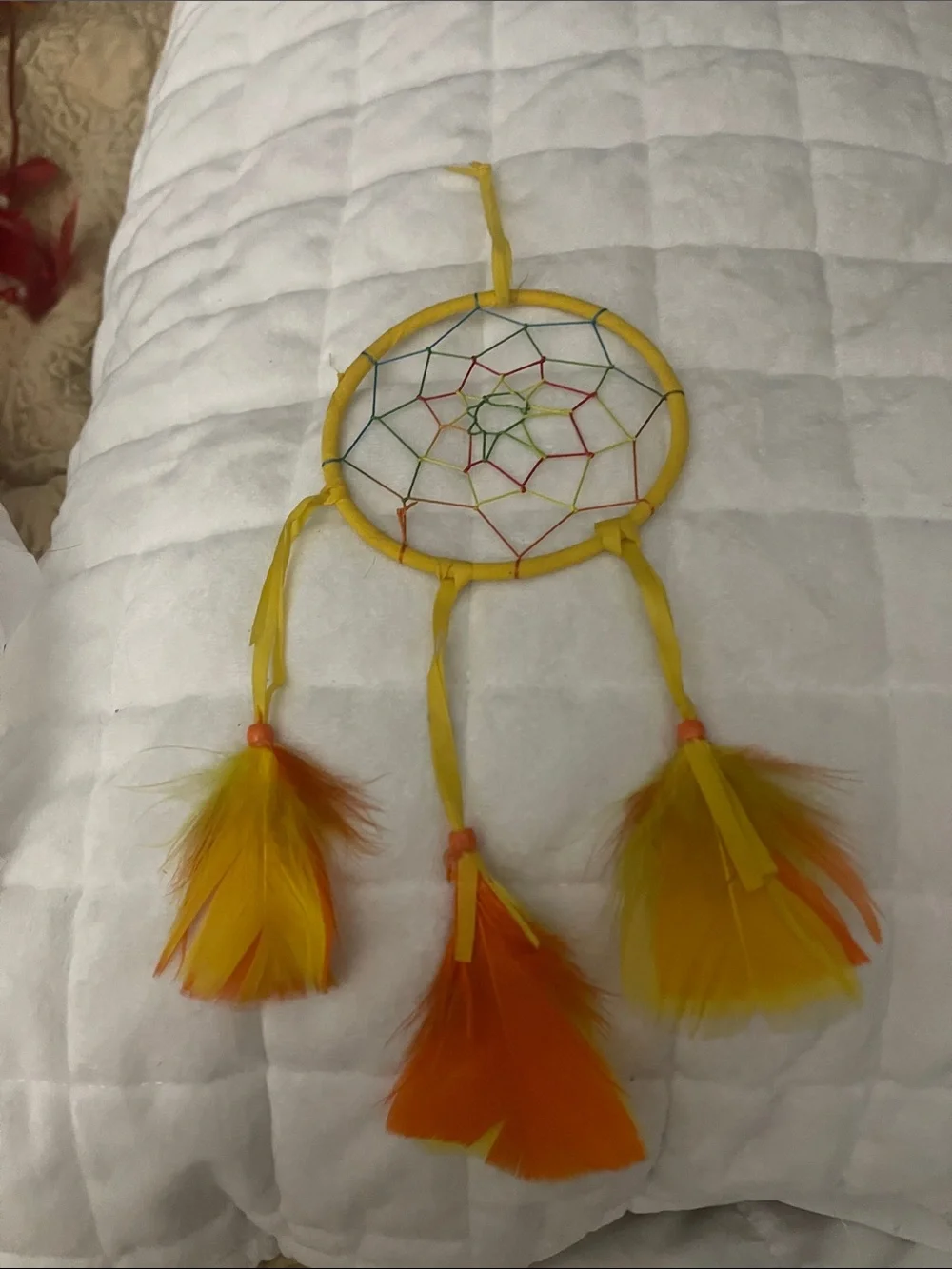 Yellow Feather Dreamcatcher Wall Decor - Unbranded